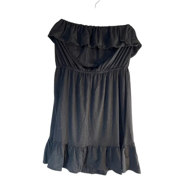 Mix & Co Womens Mini Dress Off Shoulder Ruffle Hem Black Size  XL - Picture 1 of 4
